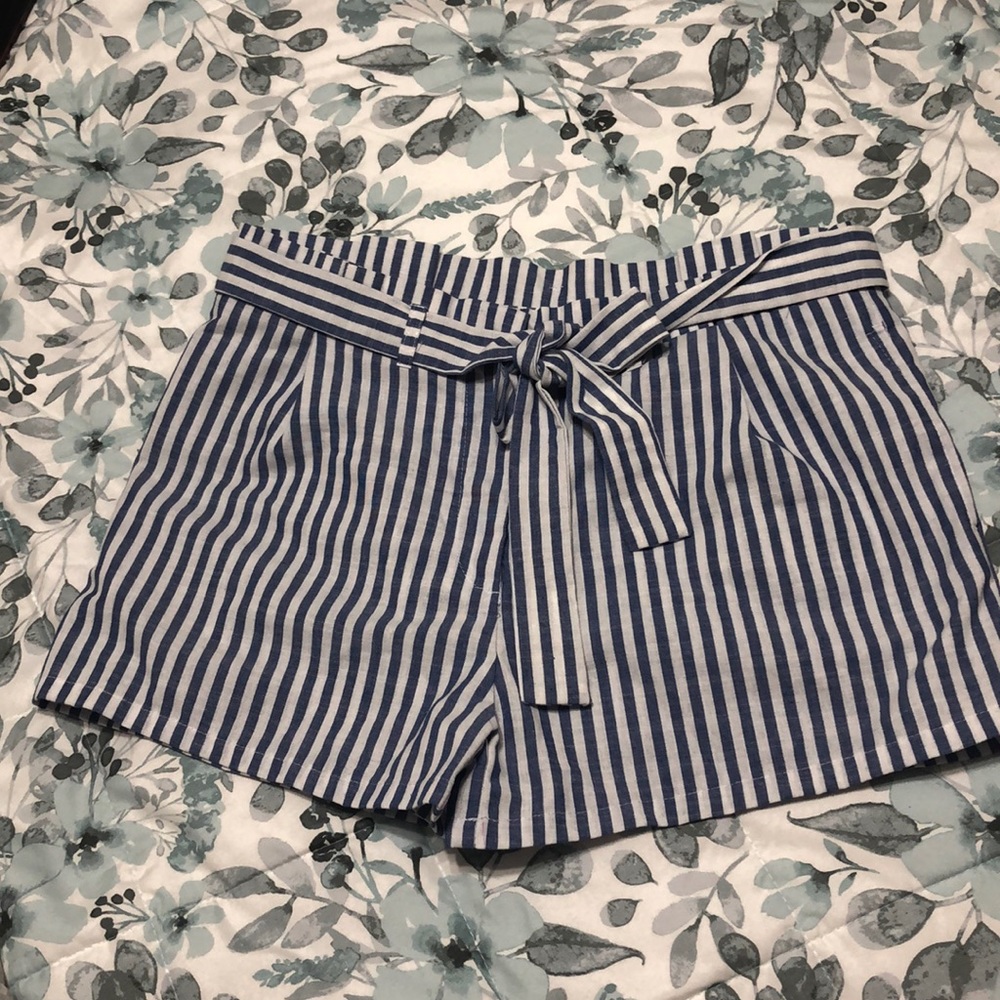 Blue Stripped Dress Shorts